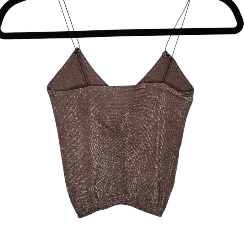 Free People Intimately Skinny Strap Brami Lurex Crop Top In Mink•XS/S•NW… - Picture 9 of 11